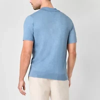 Stafford Mens Short Sleeve Button Open Front Cardigan