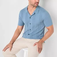 Stafford Mens Short Sleeve Button Open Front Cardigan