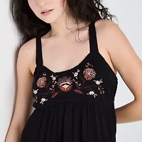 Arizona Womens Sleeveless Floral Juniors Fit + Flare Dress