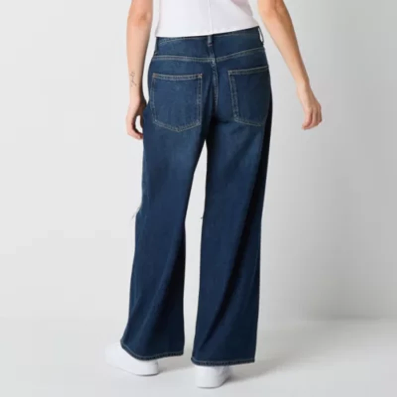 Arizona Juniors Airy Drape Womens Low Rise Baggy Fit Jean