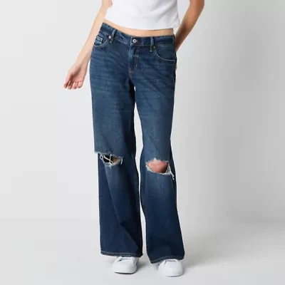 Arizona Juniors Airy Drape Womens Low Rise Baggy Fit Jean