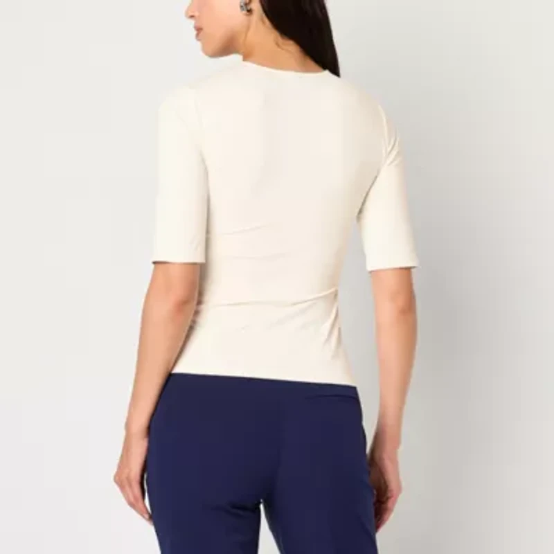 Worthington Womens Ultra Smoothing Crew Neck Top
