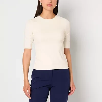 Worthington Womens Ultra Smoothing Crew Neck Top