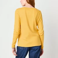 St. John's Bay Womens Tall Crew Neck Long Sleeve T-Shirt