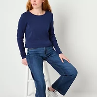 St. John's Bay Womens Crew Neck Long Sleeve Tall T-Shirt