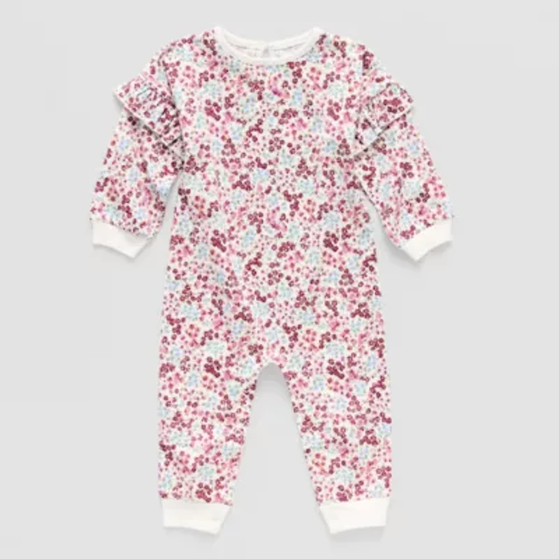 Okie Dokie Baby Girls Round Neck Long Sleeve Jumpsuit