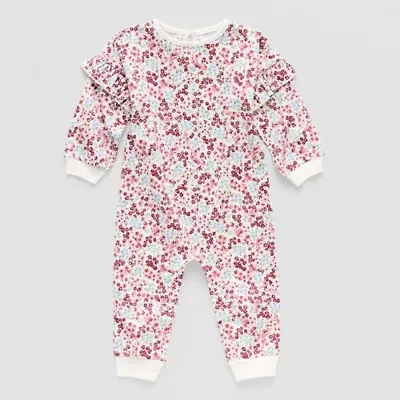 Okie Dokie Baby Girls Round Neck Long Sleeve Jumpsuit