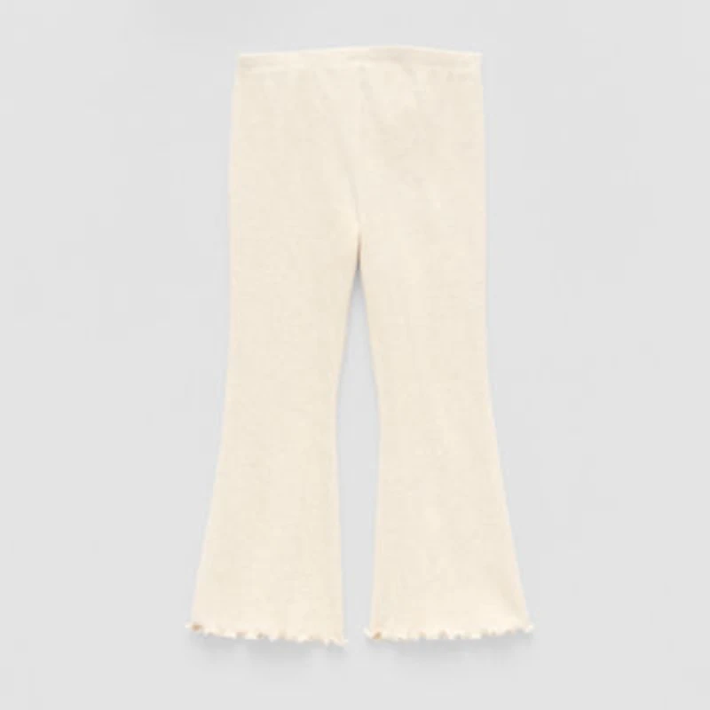 Okie Dokie Rib Toddler & Little Girls Knit Flare Full Length Leggings