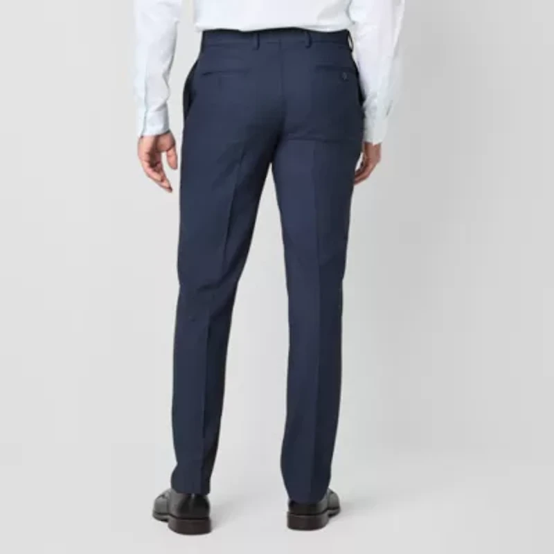 Van Heusen Birdseye Mens Stretch Fabric Modern Fit Flat Front Suit Pant