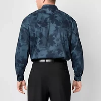 J. Ferrar Ultra Comfort Mens Long Sleeve Cuffed Regular Fit Big and Tall Button-Down Shirt