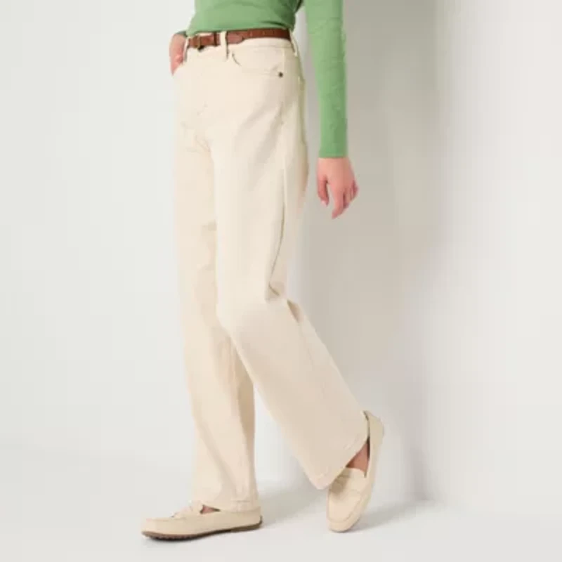 St. John's Bay Womens High Rise Wide Leg Jean