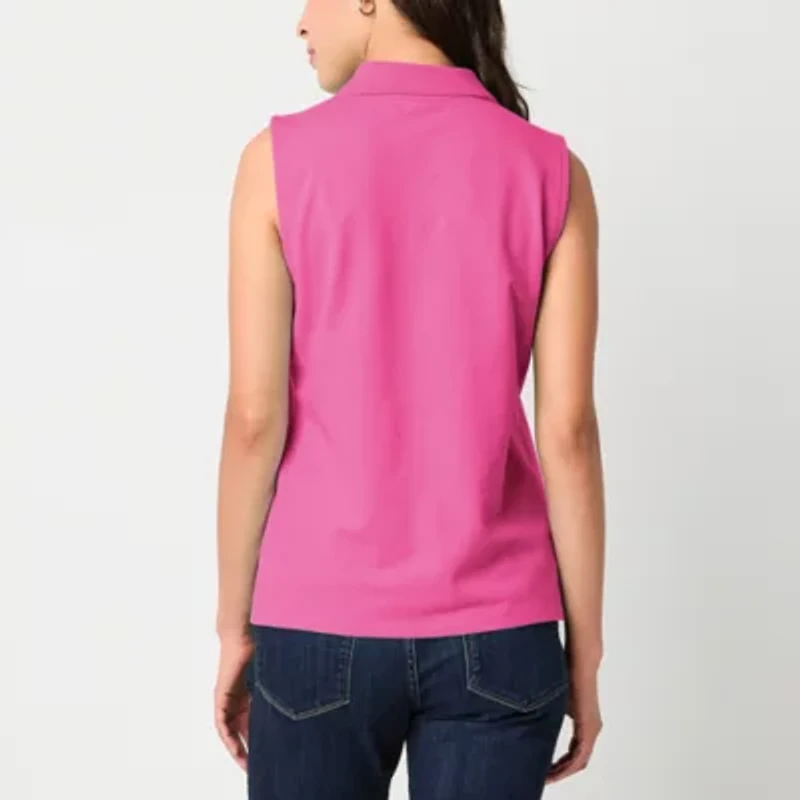 St. John's Bay Womens Sleeveless Polo Shirt