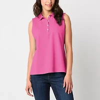 St. John's Bay Womens Sleeveless Polo Shirt