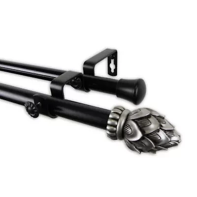 Rod Desyne Bud 13/16" Adjustable Double Curtain