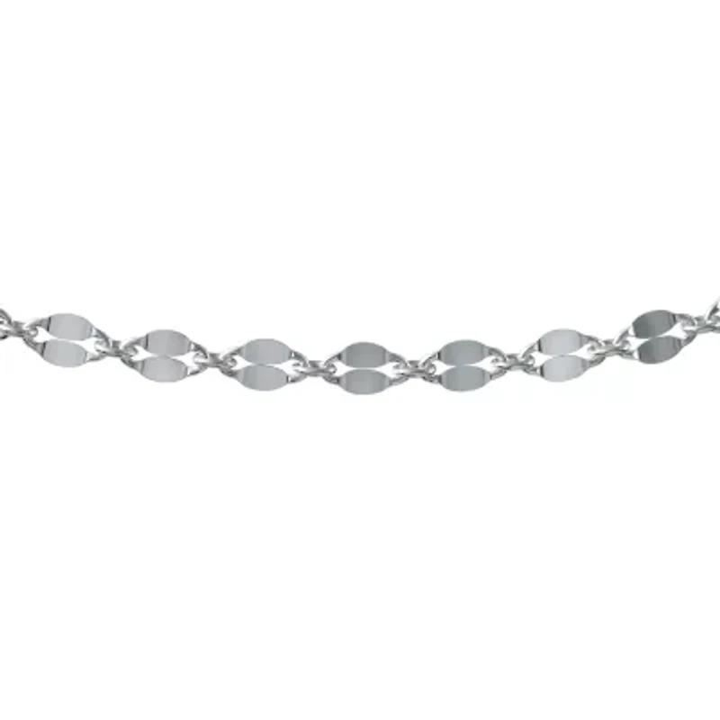 Made in Italy Womens Sterling Silver 24 Inch Link Chain Necklace