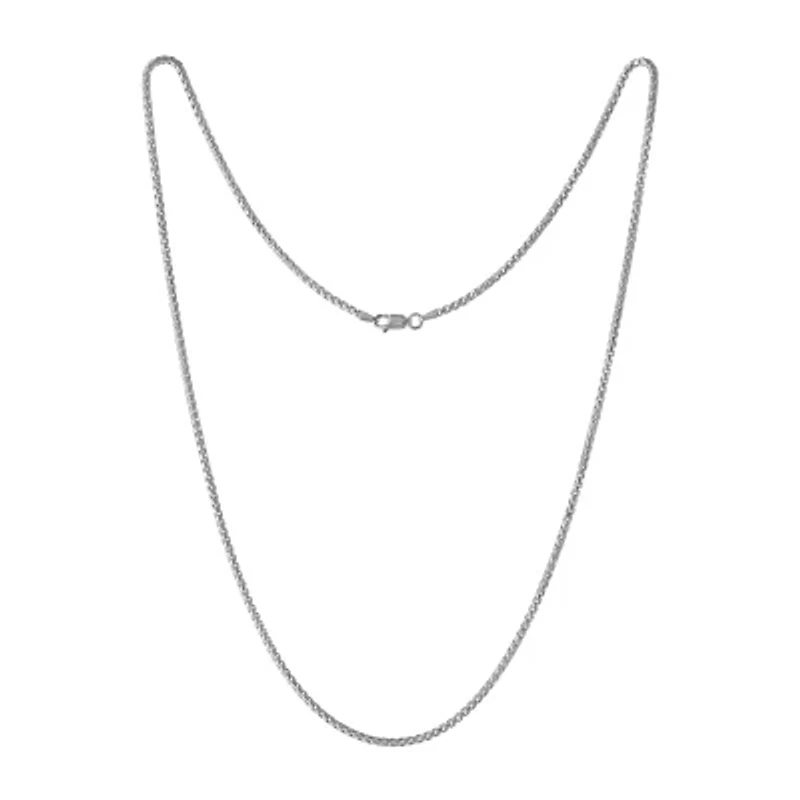 Made in Italy Mens Sterling Silver 30 Inch Box Chain Necklace