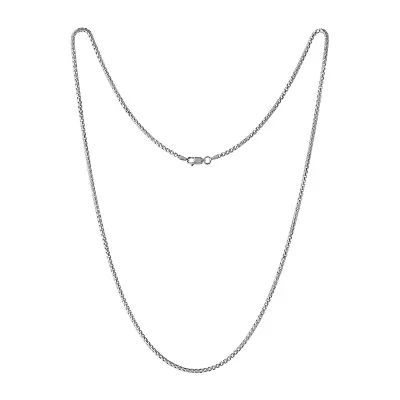 Made in Italy Mens Sterling Silver 30 Inch Box Chain Necklace