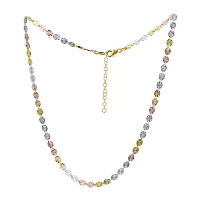 Made in Italy Womens Sterling Silver 18 Inch Link Chain Necklace
