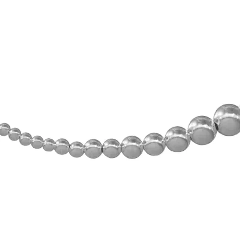 Made in Italy Womens Sterling Silver 18 Inch Bead Chain Necklace
