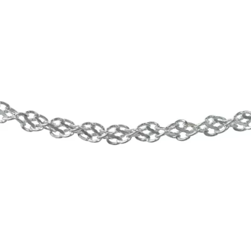 Made in Italy Womens Sterling Silver 7.5 Inch Solid Link Chain Bracelet
