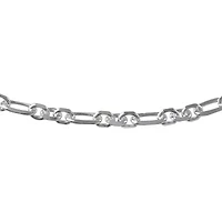 Made in Italy Womens Sterling Silver Inch Solid Link Chain Bracelet
