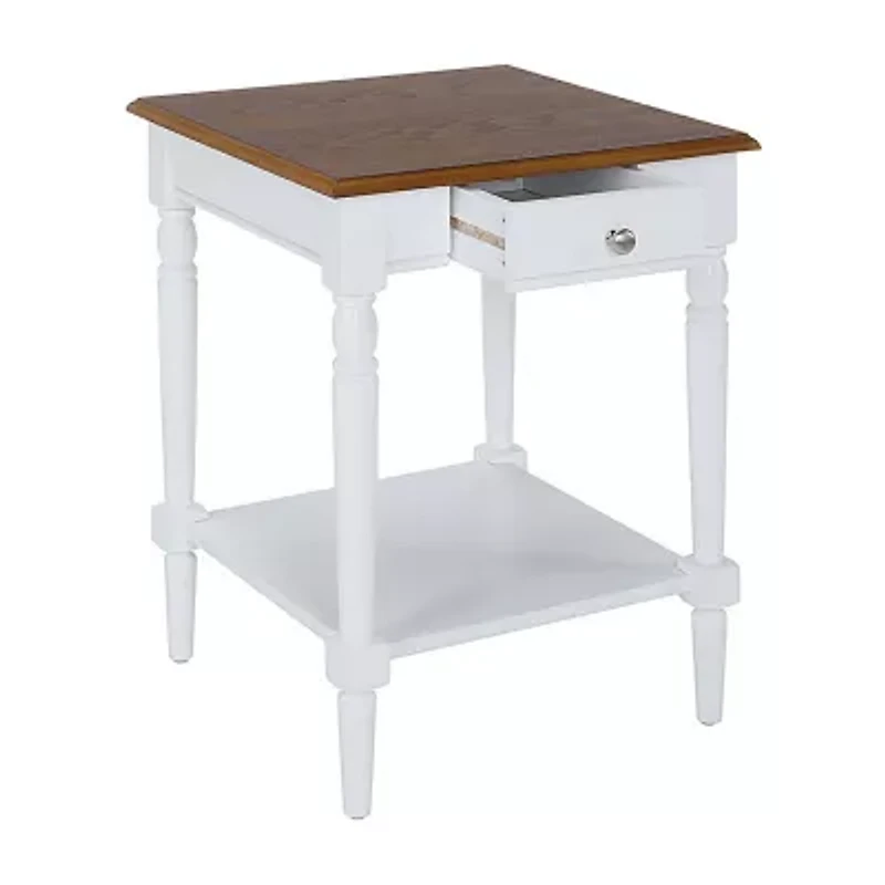French Country 1 Drawer End Table with Shelf