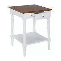 French Country 1 Drawer End Table with Shelf