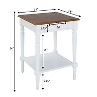 French Country 1 Drawer End Table with Shelf