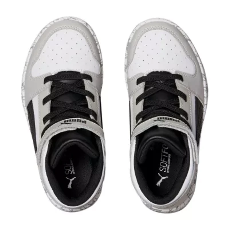 PUMA Rebound Mid Layup Marble Little Kid Boys Basketball Shoes