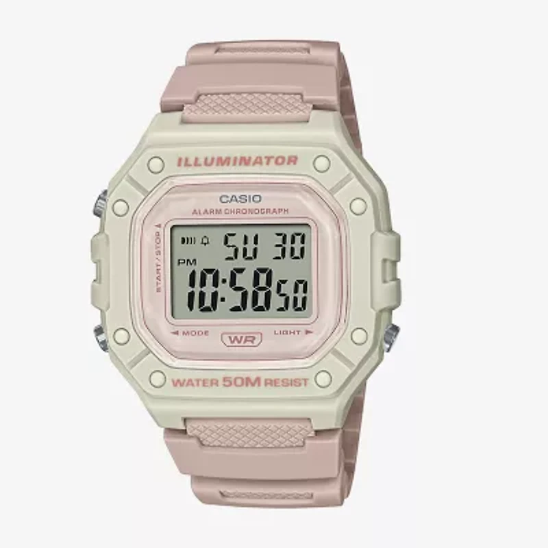 Casio Womens Pink Strap Watch W218hc-4a2v