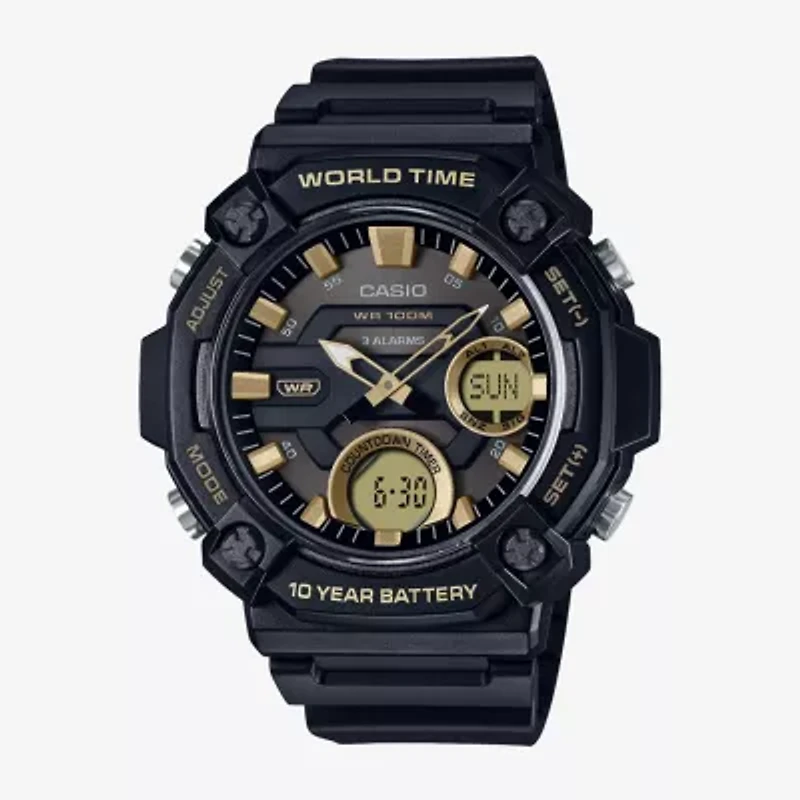 Casio Mens Black Strap Watch Aeq120-9av