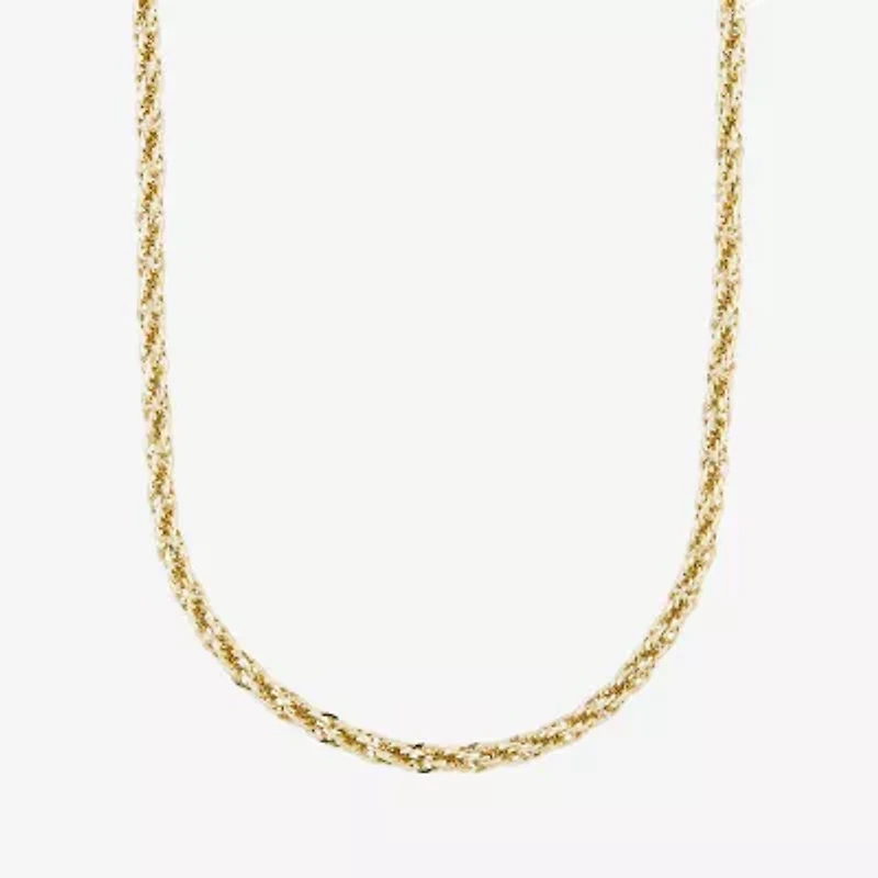 Womens 10K Gold 22 Inch Link Chain Necklace