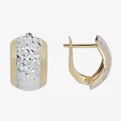 Womens 14K Two Tone Gold 15mm Hoop Earrings