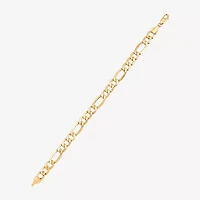 Mens 10K Gold 9 Inch Hollow Figaro Chain Bracelet