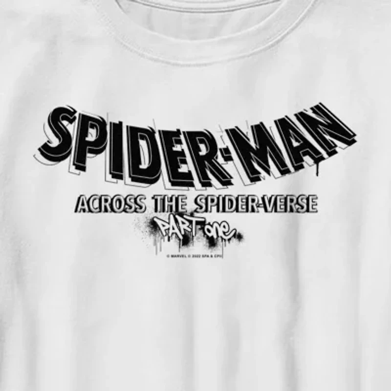 Spider-Man: Across The Spider-Verse Little & Big Kid Boys Crew Neck Short Sleeve Regular Fit Spiderman Graphic T-Shirt