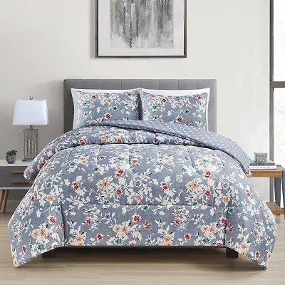 Richmond Park Talia Floral 3-pc. Midweight Comforter Set