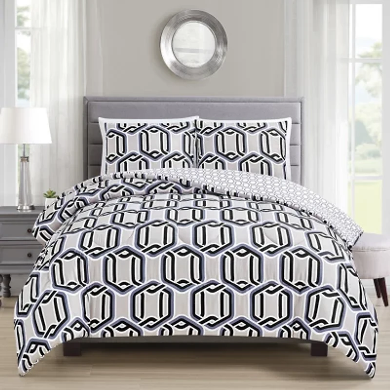 Richmond Park Levi Geo 3-pc. Geometric Midweight Reversible Comforter Set