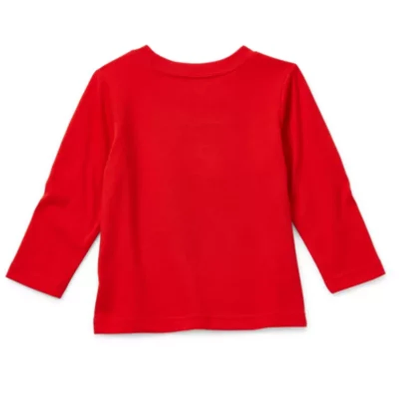 Okie Dokie Baby Boys Crew Neck Long Sleeve Regular Fit Graphic T-Shirt