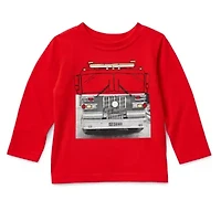 Okie Dokie Baby Boys Crew Neck Long Sleeve Regular Fit Graphic T-Shirt