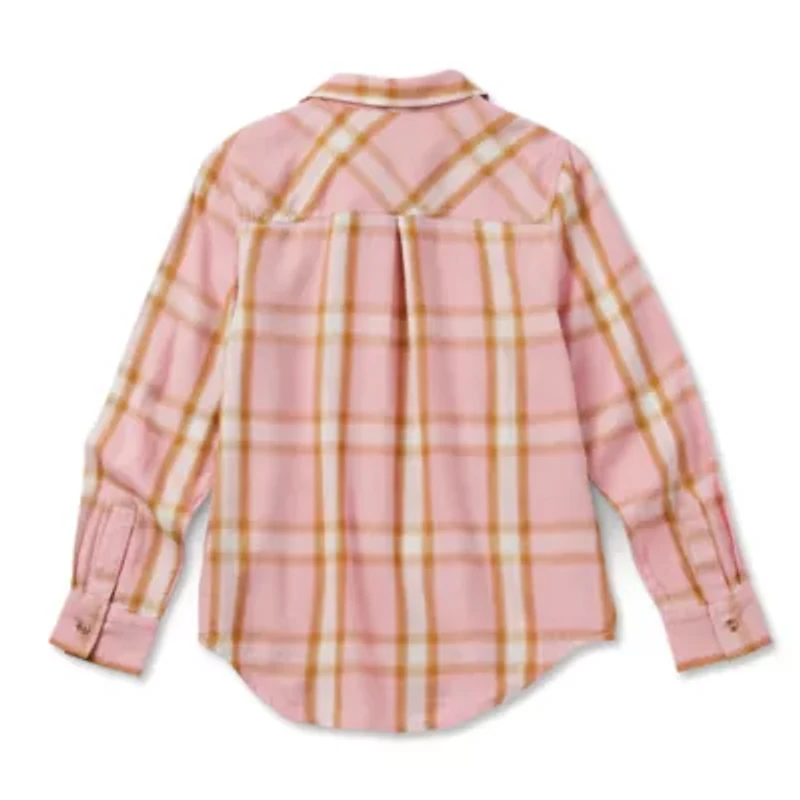 Thereabouts Little & Big Kid Girls Long Sleeve Cuffed Regular Fit Button-Down Shirt