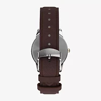 Timex Easy Reader Mens Brown Leather Strap Watch Tw2w54500jt