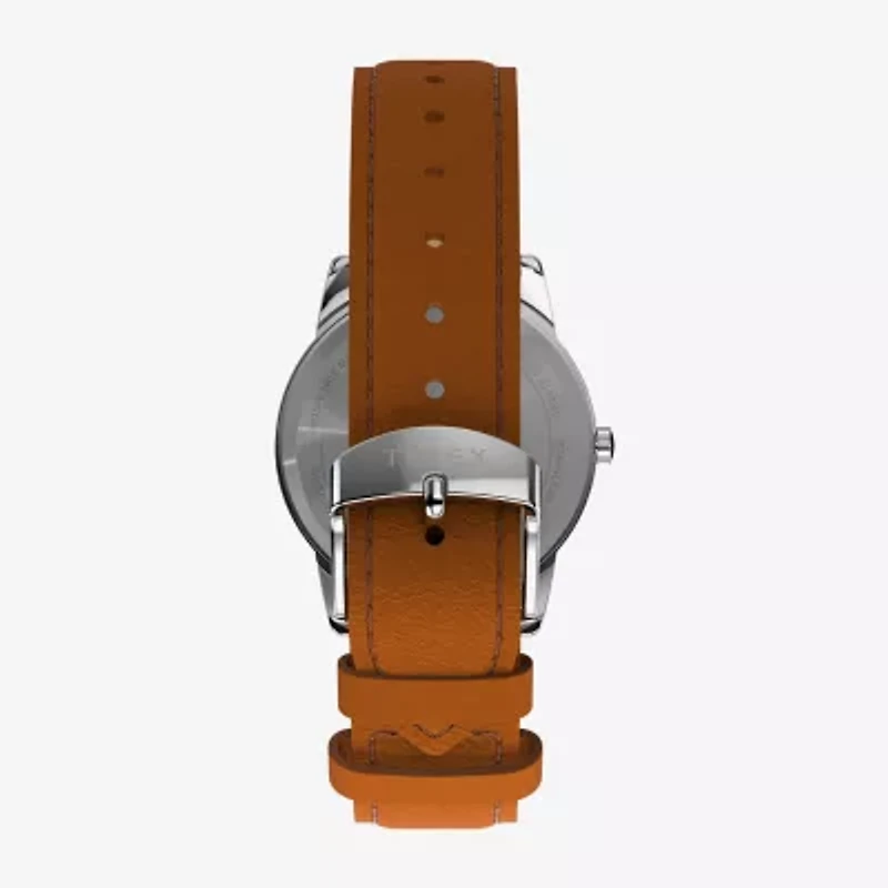 Timex Easy Reader Mens Brown Leather Strap Watch Tw2w54600jt