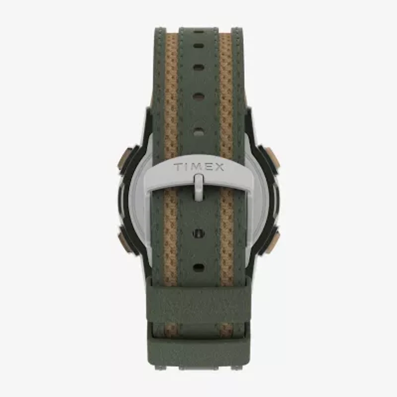 Timex Expedition Mens Chronograph Green Leather Strap Watch Tw4b30300jt