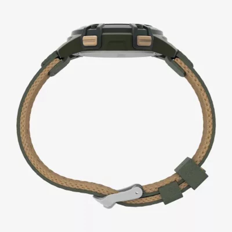 Timex Expedition Mens Chronograph Green Leather Strap Watch Tw4b30300jt