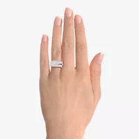 Womens Lab Created Emerald, Sapphire or Ruby 14K Gold Over Silver Sterling Cocktail Ring