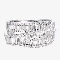 Womens Lab Created Emerald, Sapphire or Ruby 14K Gold Over Silver Sterling Cocktail Ring