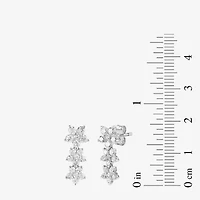 Diamond Blossom Womens 1 CT. T.W. Lab Grown White 10K Gold Flower Drop Earrings