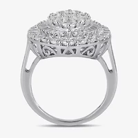 Womens 4 CT. T.W. Lab Grown White Diamond 10K Gold Marquise Cluster Halo Cocktail Ring