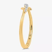 Womens 1/10 CT. T.W. Lab Grown White Diamond 10K Gold Delicate Midi  Cocktail Ring