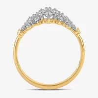 Womens 3/8 CT. T.W. Lab Grown White Diamond 10K Gold Cluster Cocktail Ring